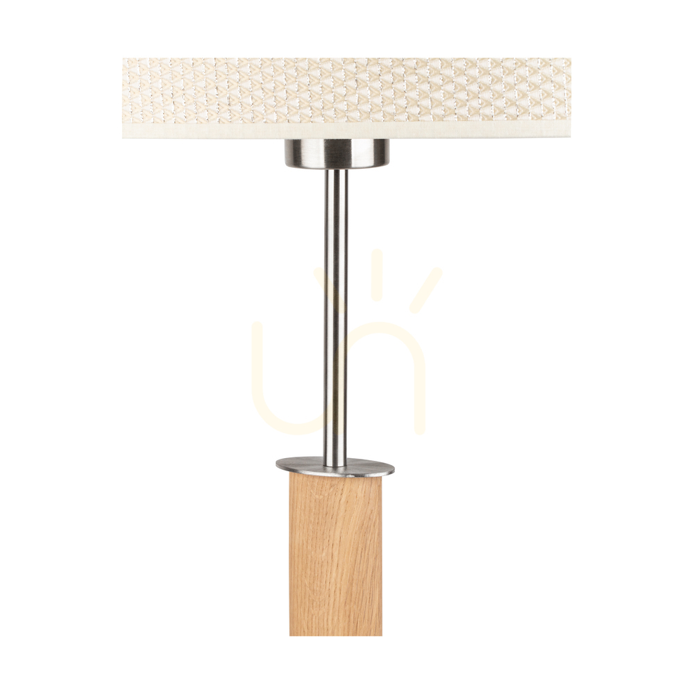 Förhandsvisning Mercedes golvlampa, oljad ek/matt nickel, krämfärgad och silverfärgad lampskärm, 1xE27, 52 cm Mercedes golvlampa, oljad ek/matt nickel, krämfärgad och silverfärgad lampskärm, 1xE27, 52 cm