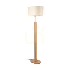 Mercedes golvlampa, oljad ek/matt nickel, krämfärgad och silverfärgad lampskärm, 1xE27, 52 cm small 0