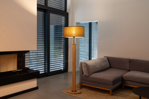 Mercedes golvlampa, oljad ek/svart, lampskärm i brunt-svart-guld, 1xE27, 52 cm 3 Mercedes golvlampa, oljad ek/svart, lampskärm i brunt-svart-guld, 1xE27, 52 cm small 3