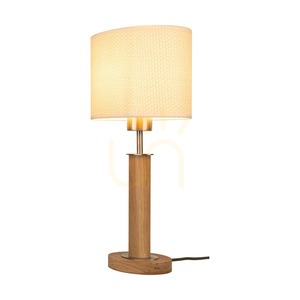Mercedes bordslampa, oljad ek/matt nickel, kräm-silverfärgad lampskärm, 1xE27, 25 cm small 2
