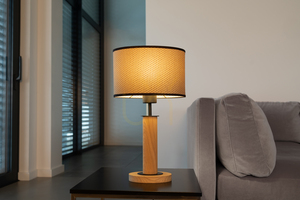 Mercedes golvlampa, oljad ek/svart, brun-svart-guldfärgad lampskärm, 1xE27, 25 cm 4 Mercedes golvlampa, oljad ek/svart, brun-svart-guldfärgad lampskärm, 1xE27, 25 cm small 4