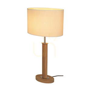 Mercedes bordslampa, oljad ek/matt nickel, krämfärgad och silverfärgad lampskärm, 1xE27, 36 cm small 1