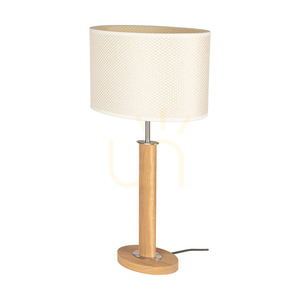 Mercedes bordslampa, oljad ek/matt nickel, krämfärgad och silverfärgad lampskärm, 1xE27, 36 cm small 0