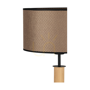 Mercedes bordslampa, oljad ek/svart, lampskärm i brunt-svart-guld, 1xE27, 36 cm small 3