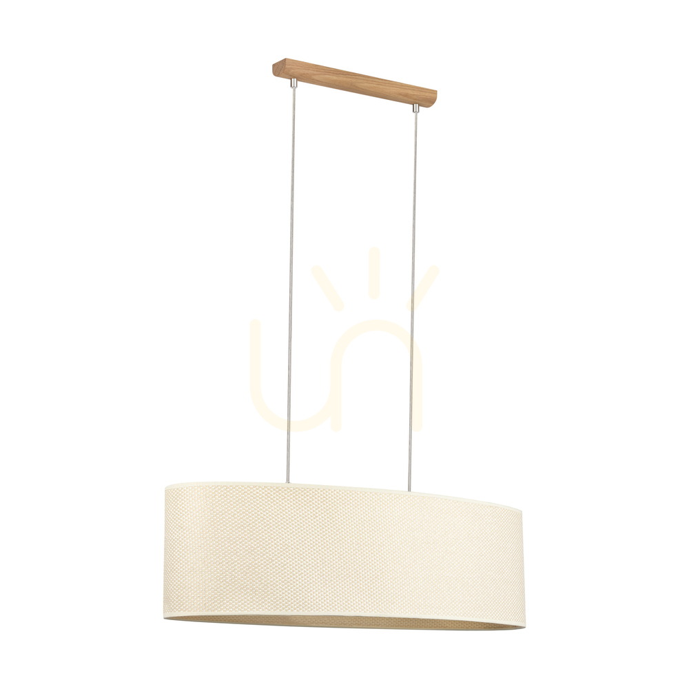 Kontrollera Mercedes taklampa, oljad ek, krämfärgad och silverfärgad lampskärm, 2xE27, 80 cm Mercedes taklampa, oljad ek, krämfärgad och silverfärgad lampskärm, 2xE27, 80 cm