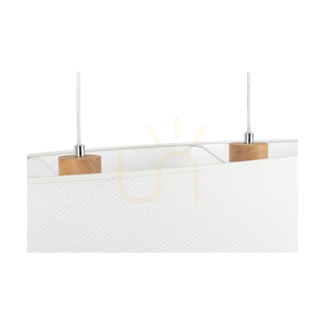 Mercedes taklampa, oljad ek, vit skärm, 2xE27, 80 cm small 2
