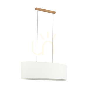 Mercedes taklampa, oljad ek, vit skärm, 2xE27, 80 cm small 0
