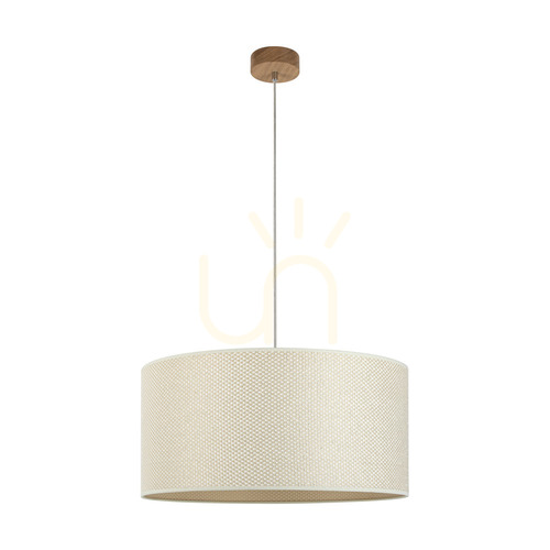 Kontrollera Mercedes taklampa, oljad ek, krämfärgad och silverfärgad lampskärm, 1xE27, Ø50 cm