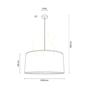 Mercedes taklampa, oljad ek, vit skärm, 1xE27, Ø50 cm small 3