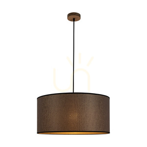Mercedes taklampa, oljad ek, brun-svart-guldfärgad lampskärm, 1xE27, Ø50 cm small 1