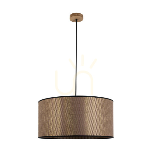 Kontrollera Mercedes taklampa, oljad ek, brun-svart-guldfärgad lampskärm, 1xE27, Ø50 cm