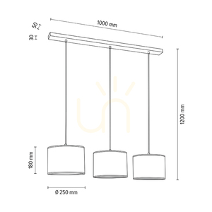 Mercedes taklampa, oljad ek, vit skärm, 3xE27, 100 cm 4 Mercedes taklampa, oljad ek, vit skärm, 3xE27, 100 cm small 4