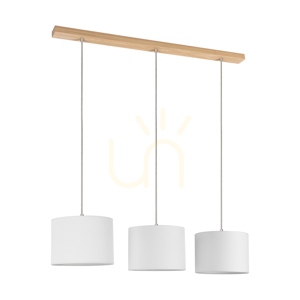 Kontrollera Mercedes taklampa, oljad ek, vit skärm, 3xE27, 100 cm Mercedes taklampa, oljad ek, vit skärm, 3xE27, 100 cm