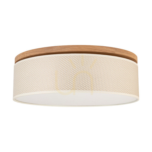 Kontrollera Mercedes taklampa, oljad ek, krämfärgad och silverfärgad lampskärm, 3xE27, Ø48 cm