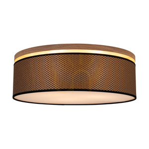 Mercedes taklampa, oljad ek, brun-svart-guldfärgad lampskärm, 3xE27, Ø48 cm 1 Mercedes taklampa, oljad ek, brun-svart-guldfärgad lampskärm, 3xE27, Ø48 cm small 1