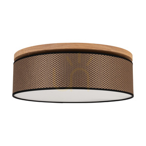 Mercedes taklampa, oljad ek, brun-svart-guldfärgad lampskärm, 3xE27, Ø48 cm 0 Mercedes taklampa, oljad ek, brun-svart-guldfärgad lampskärm, 3xE27, Ø48 cm small 0