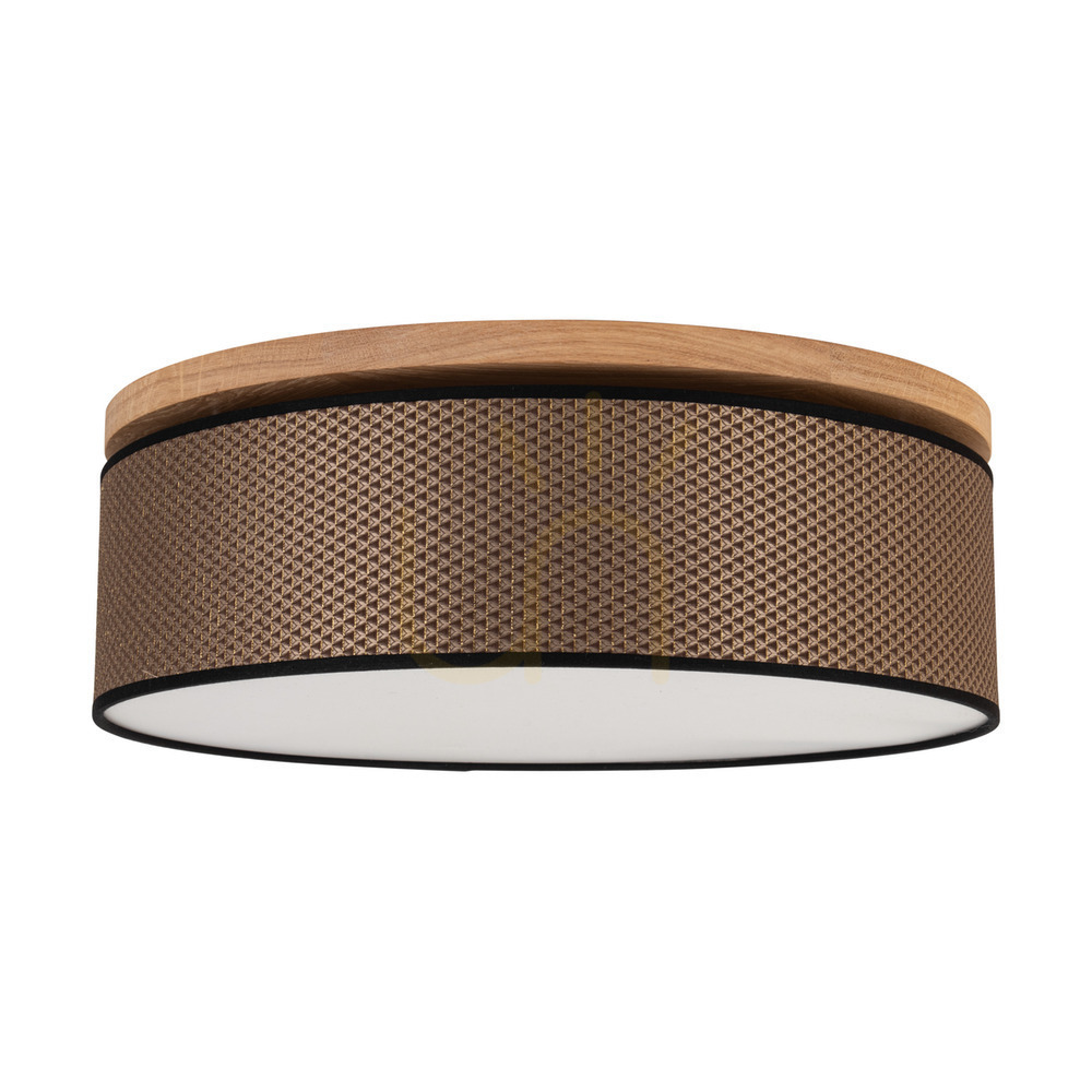 Kontrollera Mercedes taklampa, oljad ek, brun-svart-guldfärgad lampskärm, 3xE27, Ø48 cm Mercedes taklampa, oljad ek, brun-svart-guldfärgad lampskärm, 3xE27, Ø48 cm