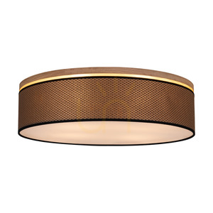 Mercedes taklampa, oljad ek, brun-svart-guldfärgad lampskärm, 4xE27, Ø58 cm small 1