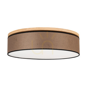 Mercedes taklampa, oljad ek, brun-svart-guldfärgad lampskärm, 4xE27, Ø58 cm small 0