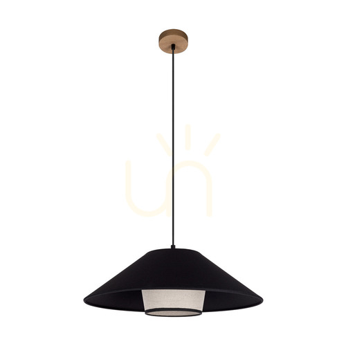 Kontrollera Amigo taklampa, oljad ek, beige/svart skärm, 1xE27, Ø50 cm