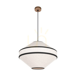 Amigo taklampa, oljad ek, beige skärm, 1xE27, Ø48 cm small 0