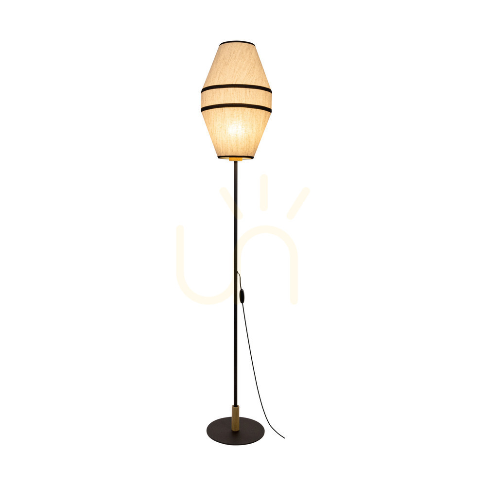 Utsikt Amigo golvlampa, svart/oljad ek, beige lampskärm, 1xE27, Ø30 cm Amigo golvlampa, svart/oljad ek, beige lampskärm, 1xE27, Ø30 cm