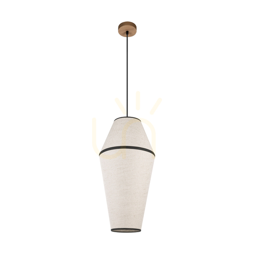 Kontrollera Amigo taklampa, oljad ek, beige skärm, 1xE27, Ø30 cm