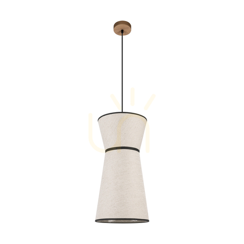 Kontrollera Amigo taklampa, oljad ek, beige skärm, 1xE27, Ø30 cm