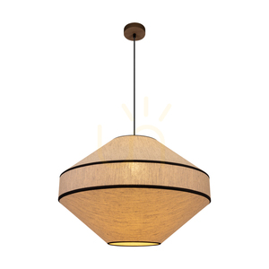 Amigo taklampa, oljad ek, beige skärm, 1xE27, Ø75 cm small 1
