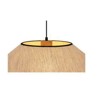 Amigo taklampa, oljad ek, beige skärm, 1xE27, Ø75 cm small 3