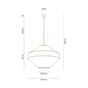 Amigo taklampa, oljad ek, beige skärm, 1xE27, Ø75 cm small 5