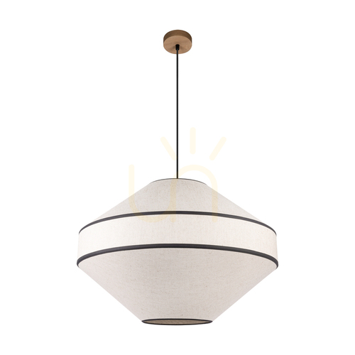 Kontrollera Amigo taklampa, oljad ek, beige skärm, 1xE27, Ø75 cm