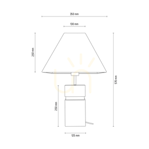 Forte bordslampa, oljad ek/matt nickel, beige lampskärm, 1xE27, 35 cm small 3