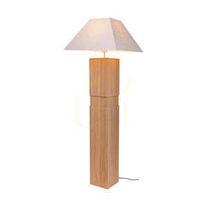 Forte golvlampa, oljad ek/matt nickel, beige lampskärm, 1xE27, 58 cm small 1