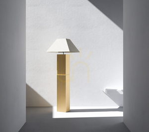 Forte golvlampa, oljad ek/matt nickel, beige lampskärm, 1xE27, 58 cm small 3