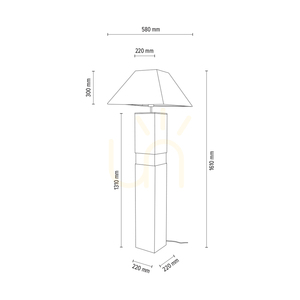 Forte golvlampa, oljad ek/matt nickel, beige lampskärm, 1xE27, 58 cm small 4