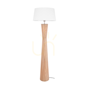 Azalea golvlampa, oljad ek/matt nickel, vit lampskärm, 1xE27, Ø50 cm small 0