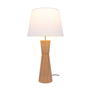 Azalea bordslampa, oljad ek/matt nickel, vit lampskärm, 1xE27, Ø30 cm small 1