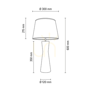 Azalea bordslampa, oljad ek/matt nickel, vit lampskärm, 1xE27, Ø30 cm small 4
