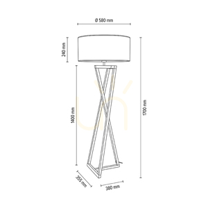 Clessidra golvlampa, oljad ek/matt nickel, vit lampskärm, 1xE27, Ø58 cm 5 Clessidra golvlampa, oljad ek/matt nickel, vit lampskärm, 1xE27, Ø58 cm small 5