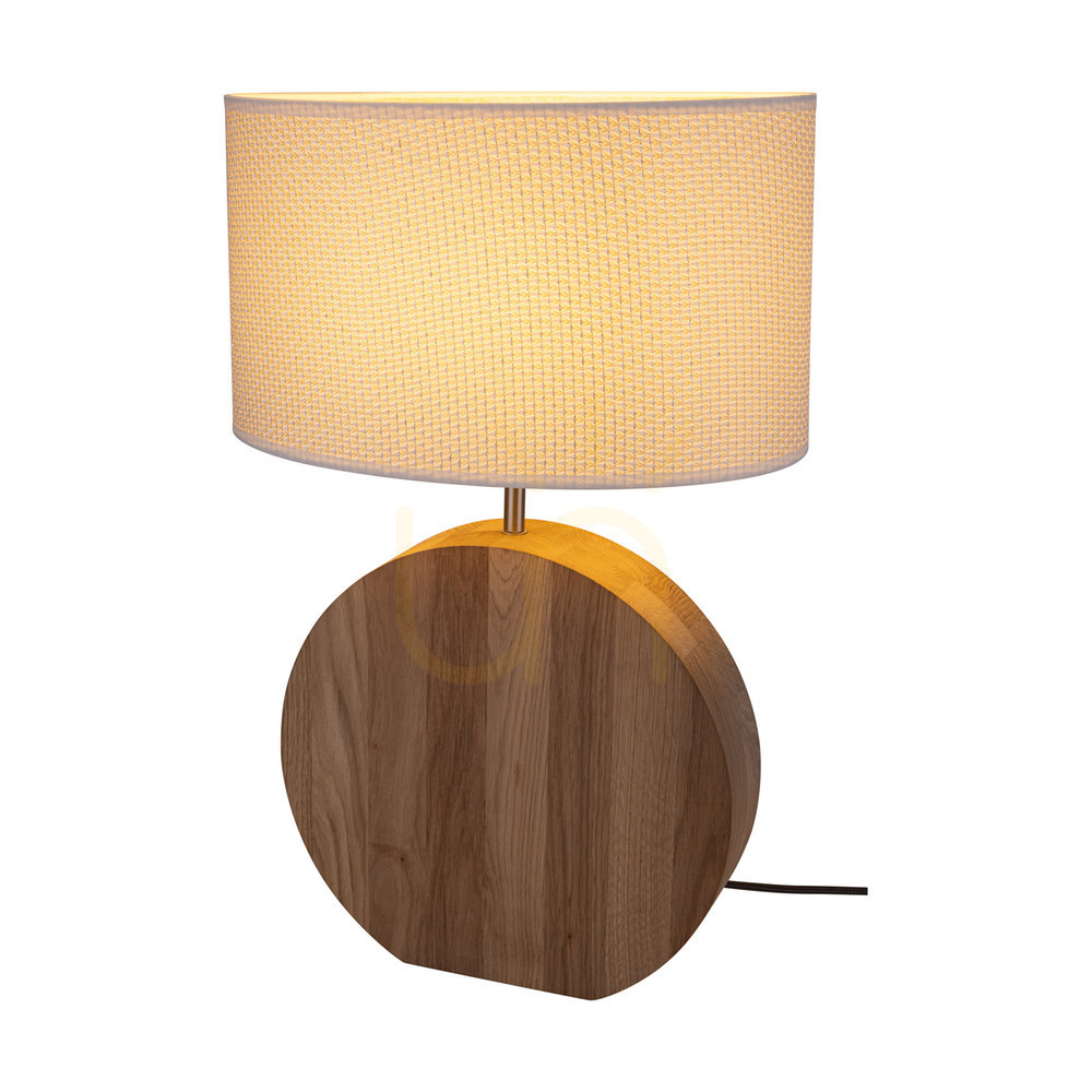 Utsikt Logan bordslampa, oljad ek/matt nickel, krämfärgad och silverfärgad lampskärm, 1xE27, 36 cm Logan bordslampa, oljad ek/matt nickel, krämfärgad och silverfärgad lampskärm, 1xE27, 36 cm