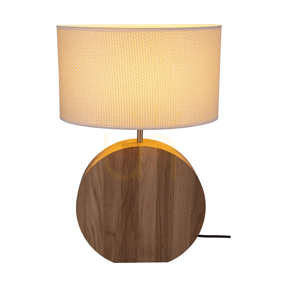 Förhandsvisning Logan bordslampa, oljad ek/matt nickel, krämfärgad och silverfärgad lampskärm, 1xE27, 36 cm Logan bordslampa, oljad ek/matt nickel, krämfärgad och silverfärgad lampskärm, 1xE27, 36 cm