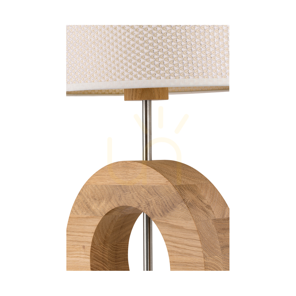 Utsikt Logan bordslampa, oljad ek/matt nickel, krämfärgad och silverfärgad lampskärm, 1xE27, 36 cm Logan bordslampa, oljad ek/matt nickel, krämfärgad och silverfärgad lampskärm, 1xE27, 36 cm