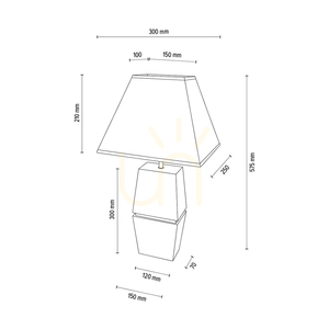 Brinova LOGAN bordslampa, oljad ek och matt nickel, vit skärm, E27, höjd 57,5 cm small 4