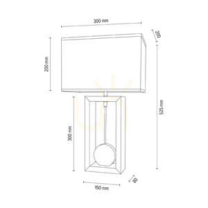 Logan bordslampa, oljad ek/svart, svart lampskärm, 1xE27, 30 cm small 3