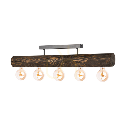 Kontrollera Core taklampa, valnöt/svart, 5xE27, 90 cm