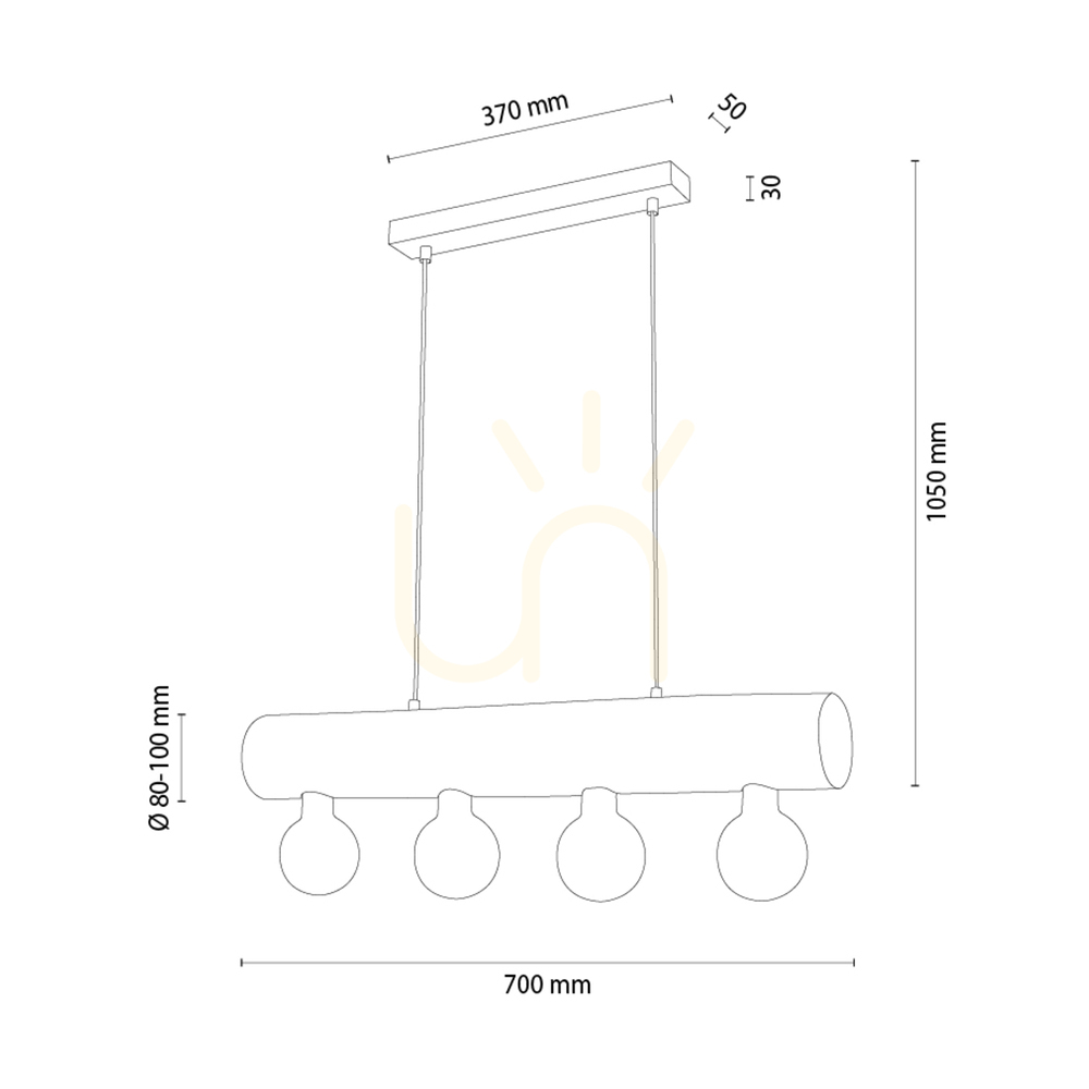 Förhandsvisning Core taklampa, brun/svart, 4xE27, 70 cm Core taklampa, brun/svart, 4xE27, 70 cm
