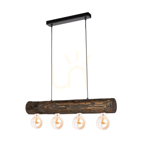 Kontrollera Core taklampa, valnöt/svart, 4xE27, 70 cm