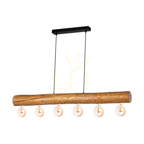 Kontrollera Core taklampa, brun/svart, 6xE27, 115 cm