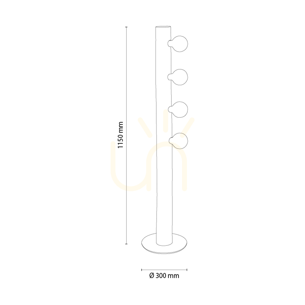 Förhandsvisning Core golvlampa, brun/svart, 4xE27, Ø30 cm Core golvlampa, brun/svart, 4xE27, Ø30 cm